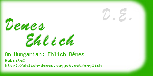 denes ehlich business card